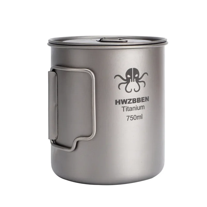 

750 мл титановая кружка для воды титановая кружка для улицы альпинизма портативная кружка для кипячения изысканный Кемпинг с крышкой посуда