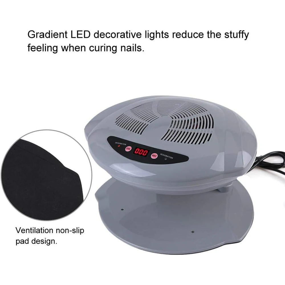Nail Dryer Nail Fan Hair Dryer with Automatic Hot and Cold Air Function Nail Tools Suitable for Curing Fingernails and Toenails - 6