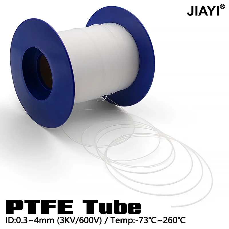 절연 PTFE 테플론 모세관 튜브 1M/3M/5M ID 0.3/0.5/0.6/0.8-4mm 3D 프린터 부품용 고온 경질 노화방지 파이프