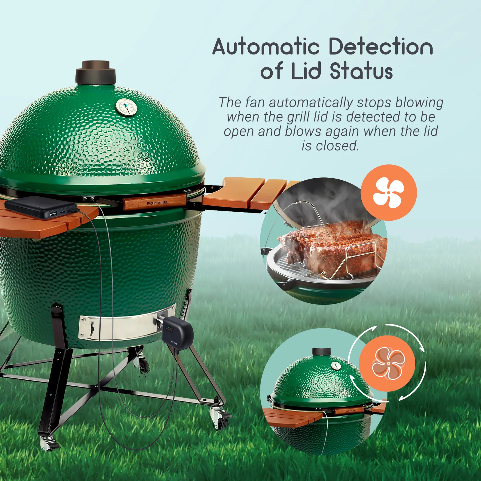 Automatic Smoker Fan Controller ISC-027BW Wi-Fi Bluetooth BBQ Temperature Contro