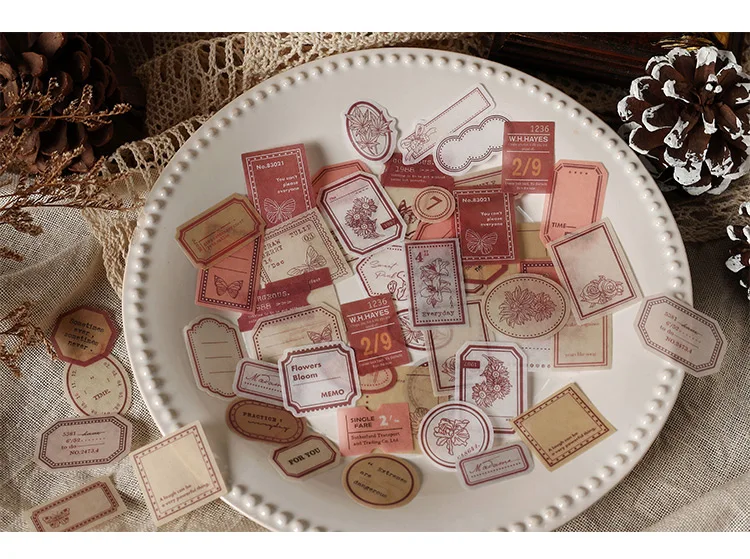 100 pcs/pack Vintage Ticket rechnung Aufkleber Diy Tagebuch Album Schreibwaren Scrapbooking material Aufkleber junk journal liefert – Detail 11