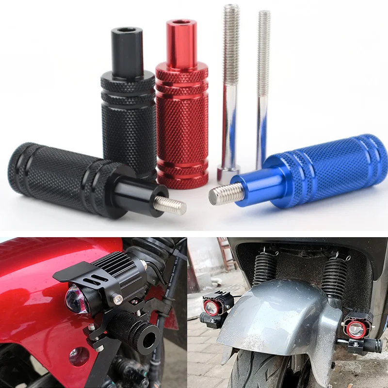 Soporte de foco para guardabarros de motocicleta, Base de soporte de luz antiniebla LED para faro M8/M6, modificación externa, soporte de aleación de aluminio, 2 uds.
