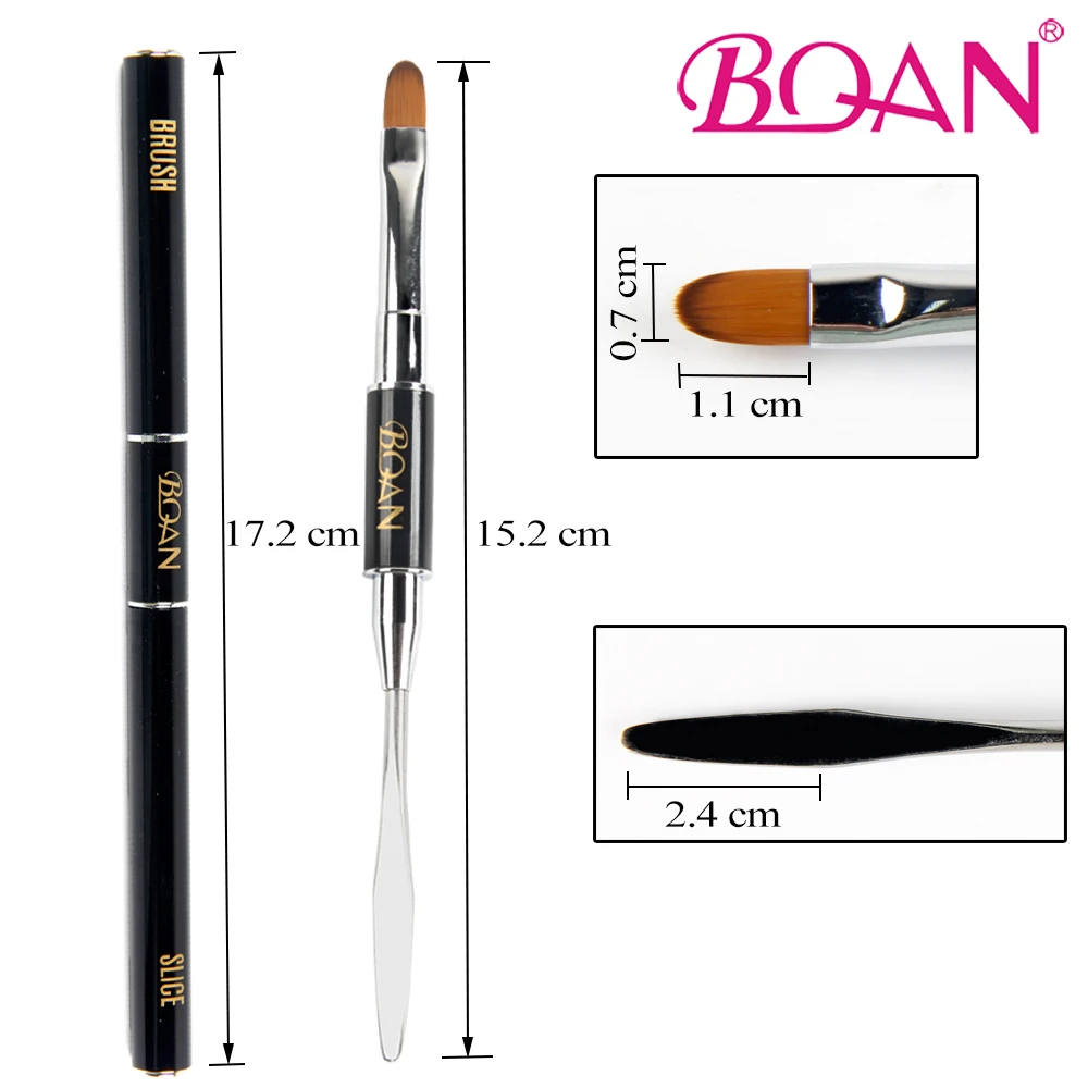Nail Art Brushes Nail Brushes Nail Art Tools Gel Nail Tools BQAN 1 Pc Dual-end Acrylic #12 Nail Art Gel Brush Extension Builder Nail Stainless Pusher Tool UV Gel Remove Spatula Stick