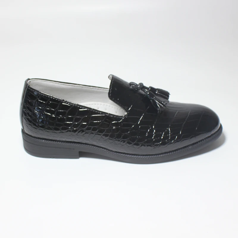 Britain Style Big And Little Boys Shoes Kids Dress Party Wedding Leather Shoes Children Tassel Flat Loafers Round Toe Brogue kids shoes leather shoes
