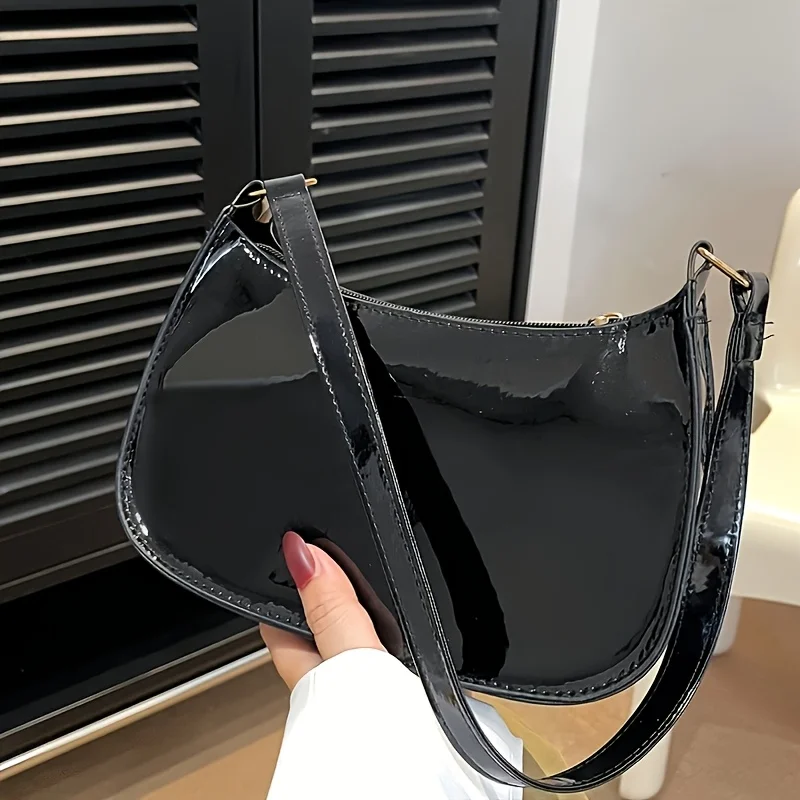 Stylish Solid Color Shoulder Bag, Mini Women'S Underarm Bag, Secure Zipper Wallet, Phone Pouch, Perfect Gift Choice, Fixed Strap