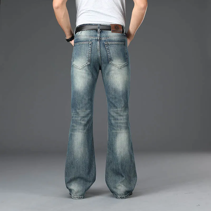 2022 Men's Four Seasons New Flared Jeans High-Waist High-Quality Loose Wide-Leg Casual Pants 2