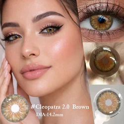 Gray Hazel 14.2mm Colored Contact Lenses - Enhance Natural Beauty (Cleopatra 2.0  Brown)