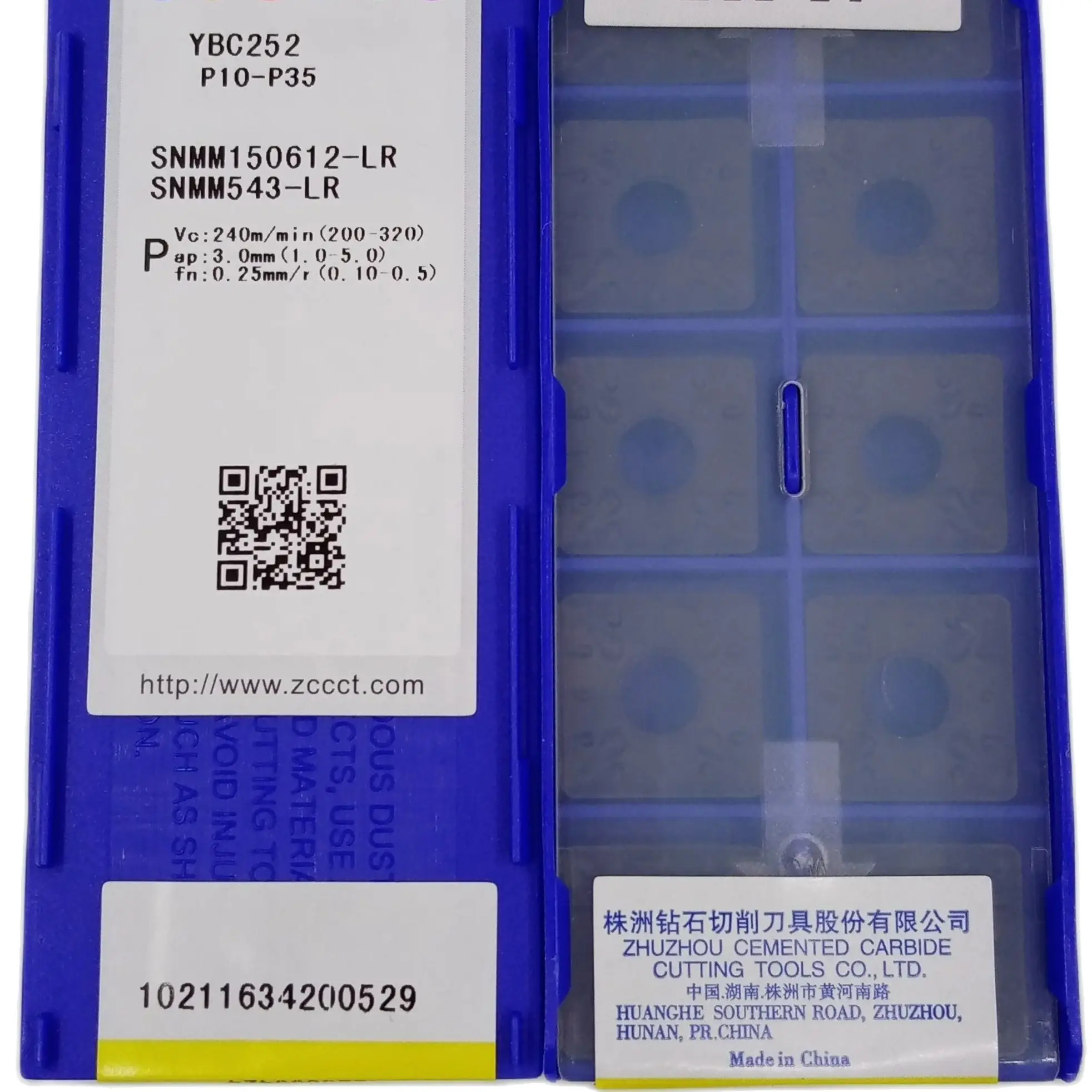 

ZCC YBC252 SNMM150612-LR карбидная вставка, обычные токарные инструменты для обработки стали SNMM 543-LR, 10 шт./коробка