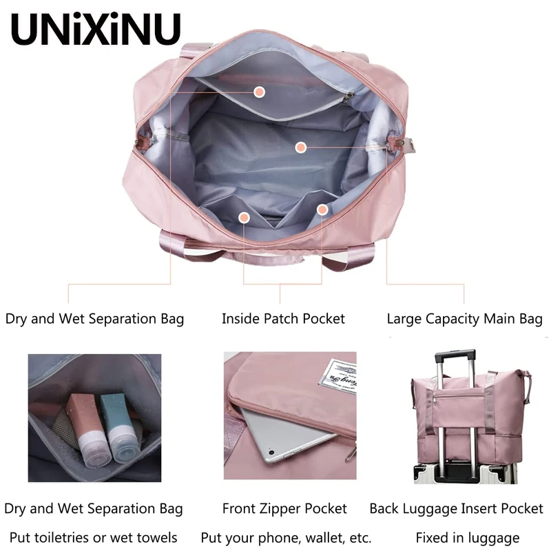 Foldable Carry On Travel Duffle Bag Nylon Waterproof Sports Gym Tote Bags for Women Storage Luggage Handbag travel bags,duffel bag