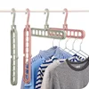 2Pcs/4Pcs Red&Green Multifunctional Foldable Reusable Hanger Storage Rack Nine Hole Plastic Hanger For Household Garments 3