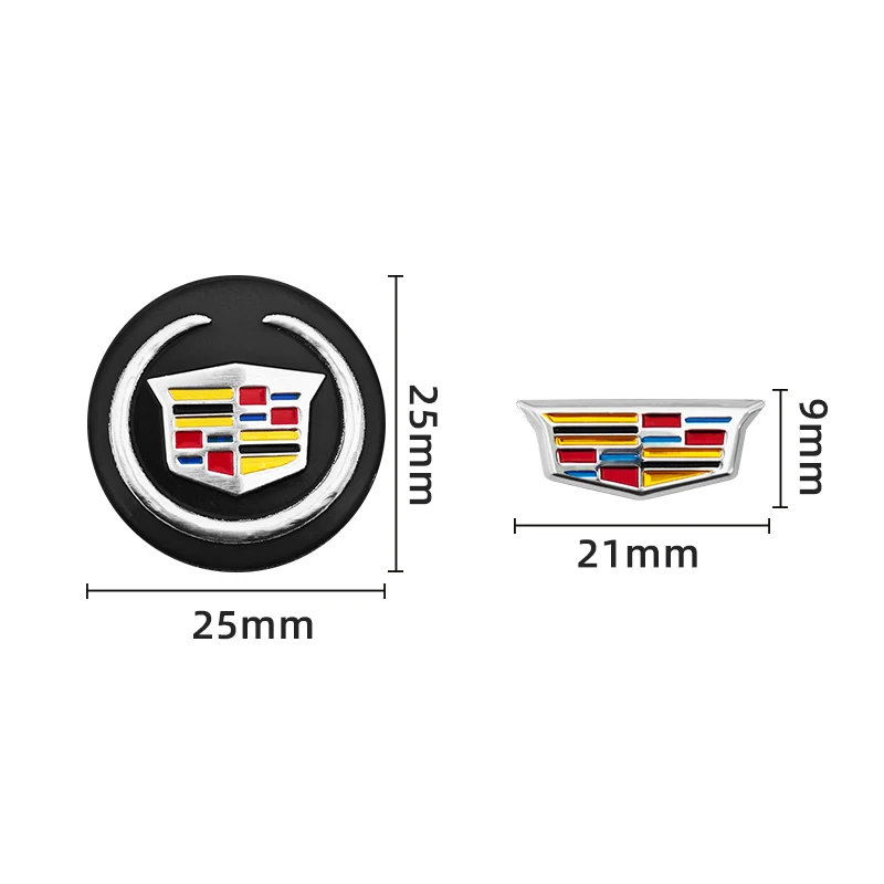 21mm/25mm 자동차 리모컨 키 알루미늄 로고 스티커 (캐딜락 에스컬레이드, 드빌, DTS, ATS, BLS, CT4, CT6, CTS, EXT, SLR, SRX, XLR, XT4, XT5 용)