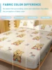 1 Cartoon Cute animal bear Printed Matte Fitted Sheet, Bedroom Printed Bed Cover, Bedding (Excluding Pillowcases) 4