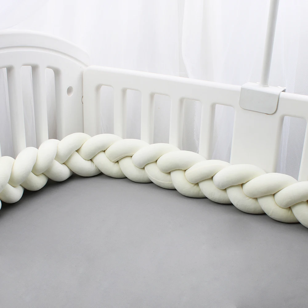 

Newborn Infants Room Decor Baby Bumpers For Cribs Knotted Milky