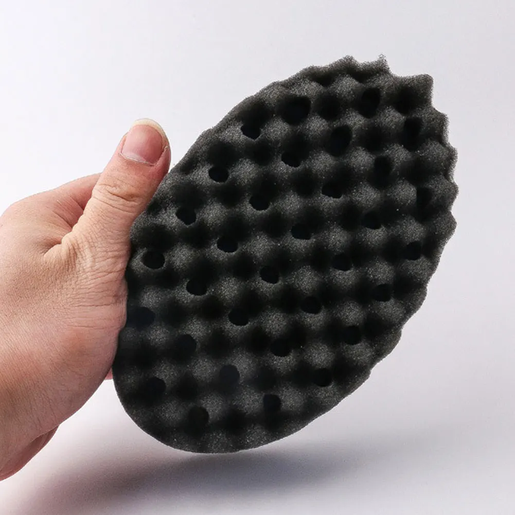 Description Picture 4 of itemOval Sponge Hair Brush Double Sided Curl Twist Hair Brush Small Holes Hair Twist Sponge for Natural Afro Coil Wave