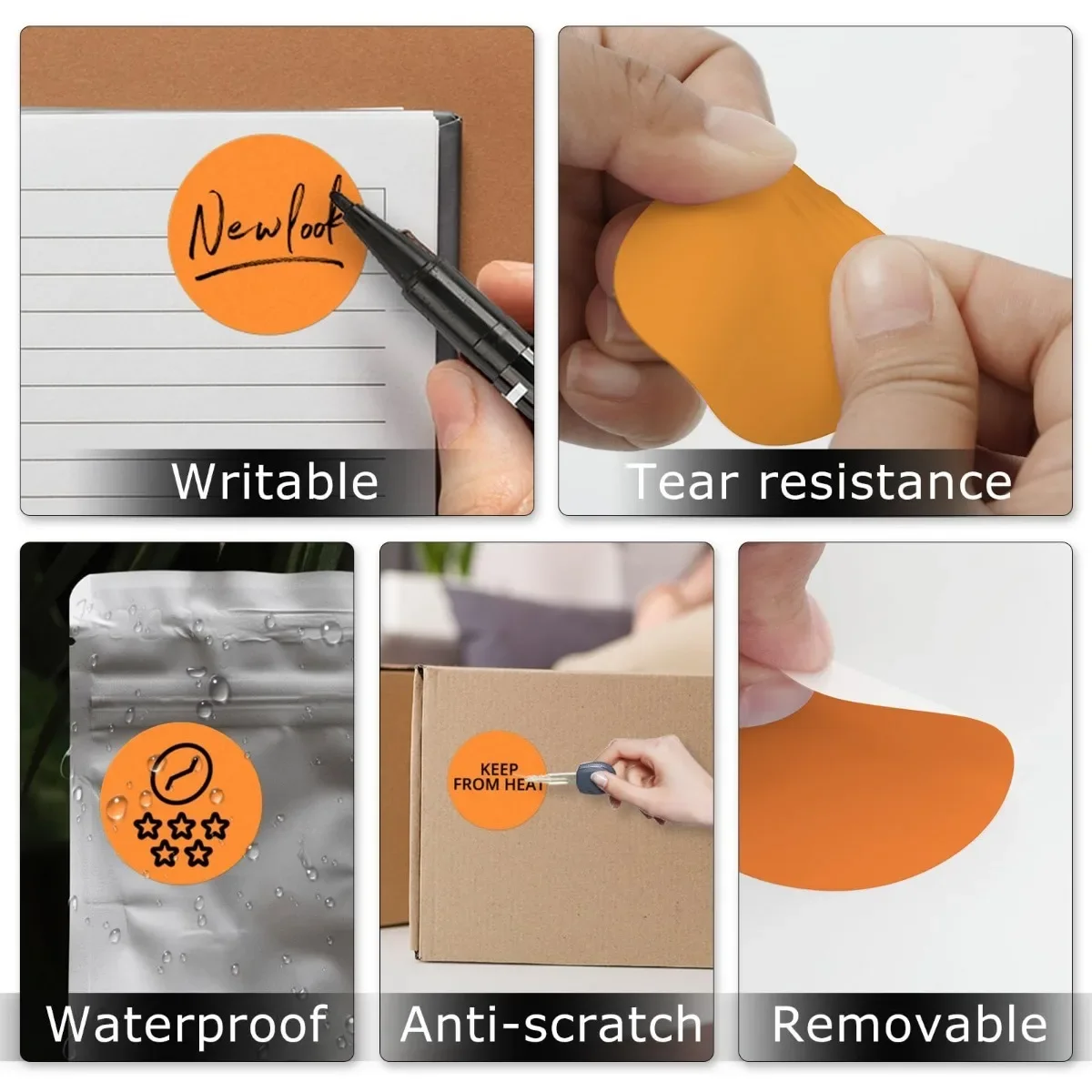 2 Inch Round Thermal Labels Circle Waterproof Direct Printer Sticker Self-Adhesive Tag for DIY QR Design Office Address 600 PCS