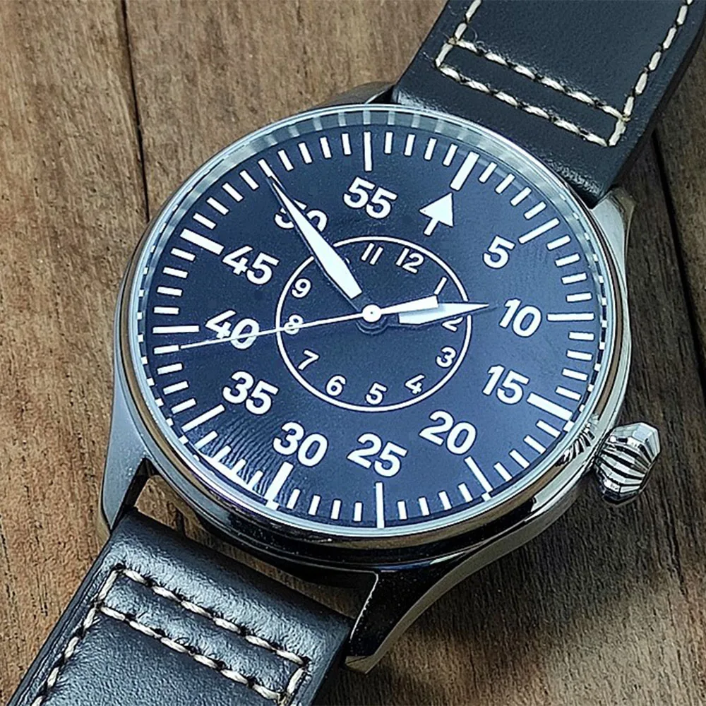 

Vakполяризационные механические немецкие военные часы B-Uhr Pilot Seagull ST3601 гусиная шея две руки сильный светящийся 41 мм