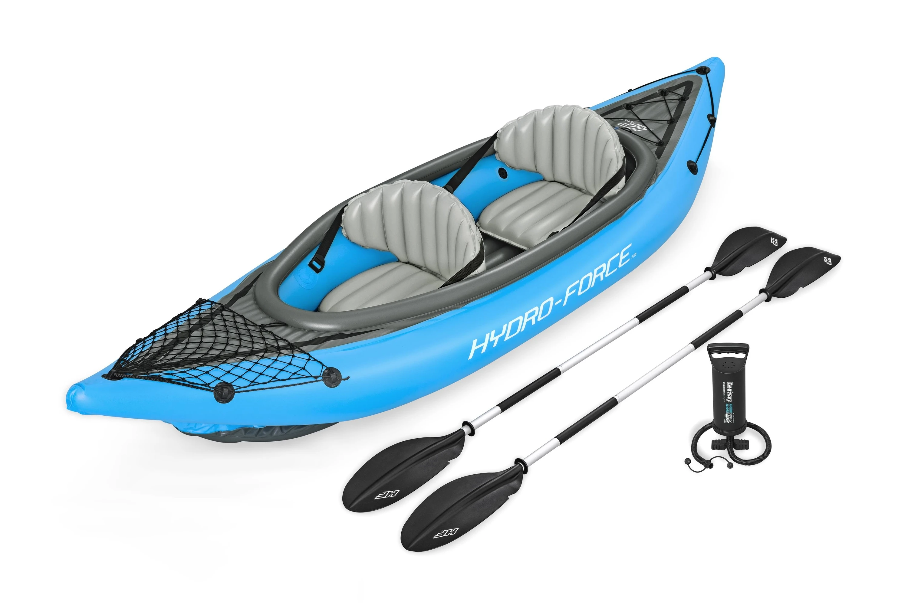 Hydro-Force X2-Ensemble de Kayak Pliable et Portable, Gonflable, Deux Mortes, Bateau de Pêche à Rames, Taille 65131 m x 88 cm, 3.31