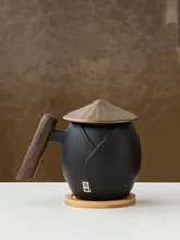 

Stoneware Retro Mugs Heat Resistant Chinese Filter Tea Minimalist Ceramic Mugs Office Art Kung Fu Tea Set Porcelain Drinkware