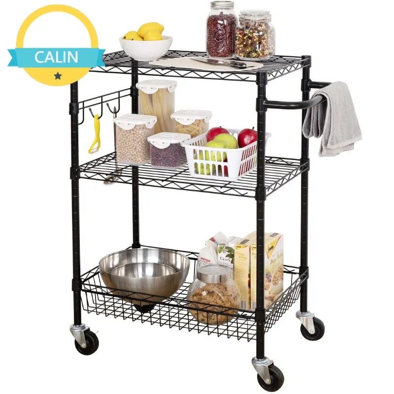 

Hyper Tough Wire 3-Tier Storage Shelf Unit 36"H x 16"W x 30"D, 495lb Total Capacity, Black