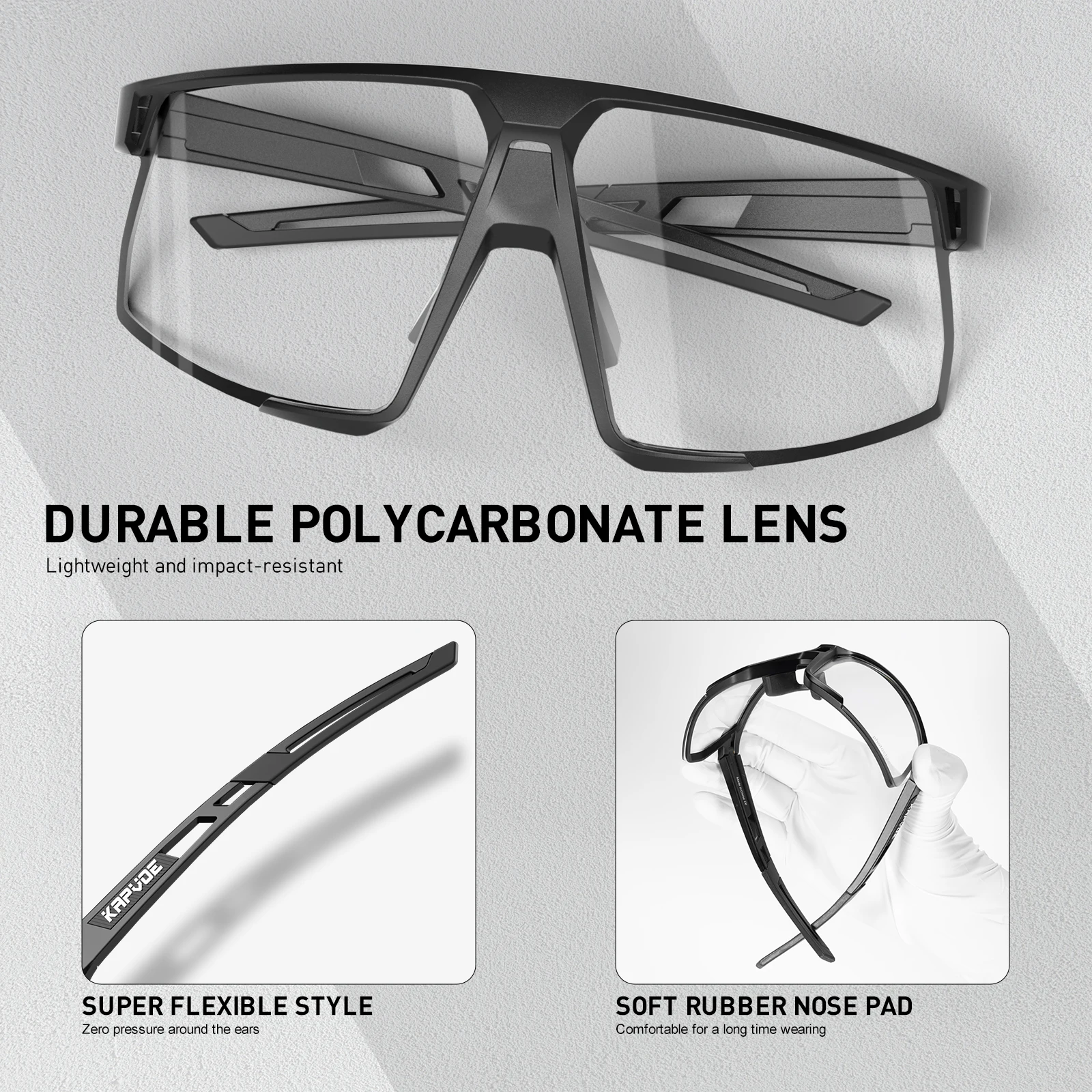 Kapvoe Photochromic Cycling Sunglasses UV400 Bicycle MTB Goggles Road Bike Sunglasses Outdoor Glasses Sports Eyewear Equipment