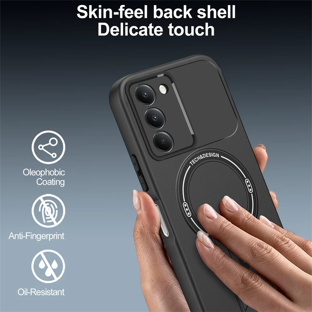 Enhanced Magnetic Lens Protection Foldable Phone Case with Soft Back Cover