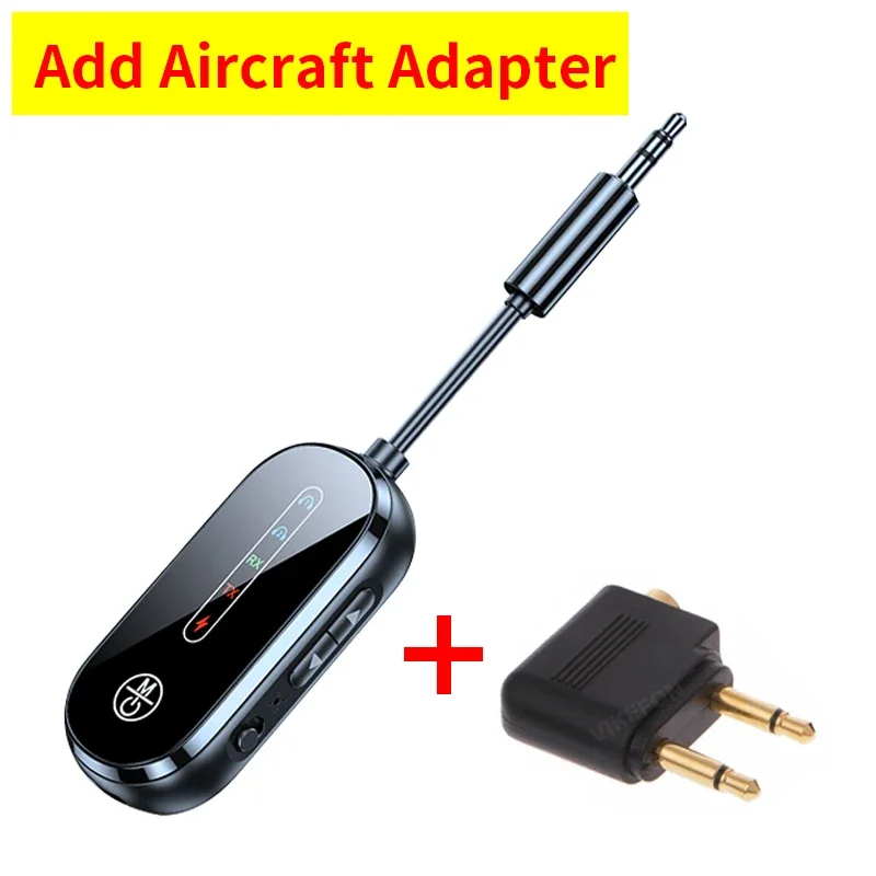 Trasmettitore Bluetooth 5.3 1Mii SafeFly Min Per TV E Aereo – Jack 3,5 Mm, AptX Bassa Latenza, Schermo OLED, 2 Cuffie, Batteria 25 Ore