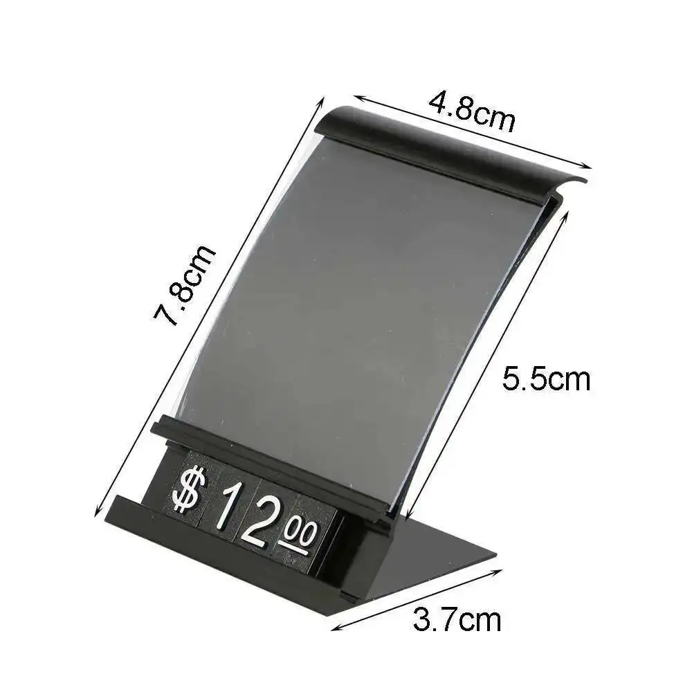 10 Stück Schmuck Vitrine Preisschild Display Rahmen Ständer Theke Top Metall Schilderhalter mit Preiswürfeinsatz – Detail 4