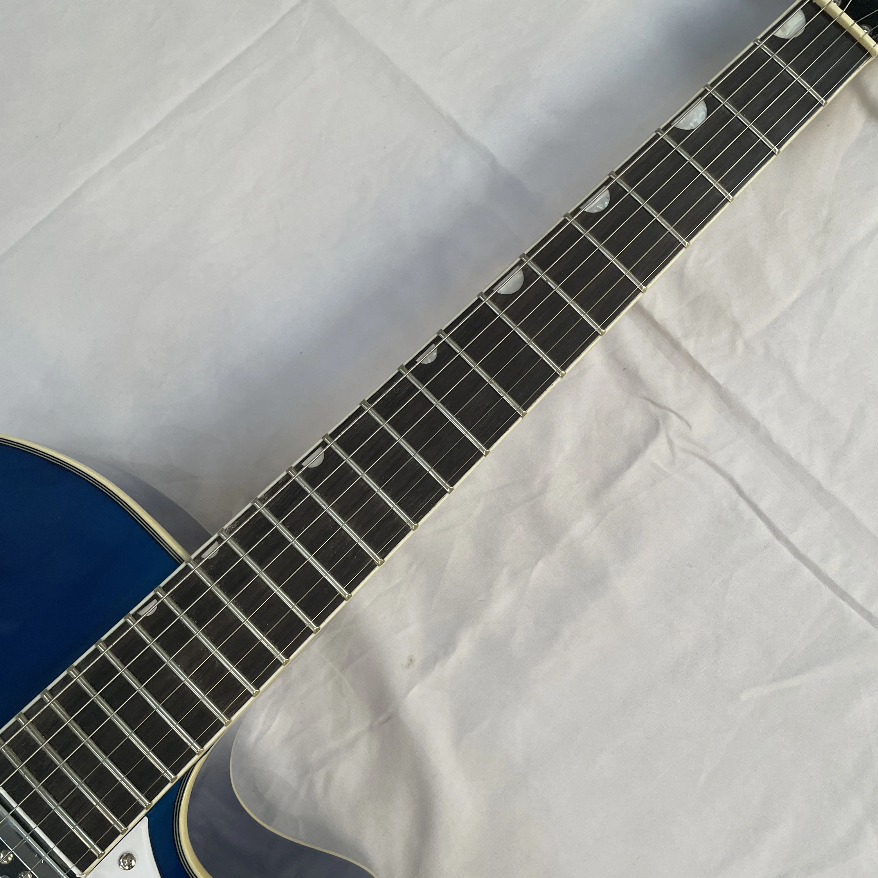 Blue Hollow Electric Guitar big tremolo bar