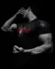 Breathedivinity Compression Shirt Short Sleeve tops Muscle GYM Fitness Mock Neck in Black Wolves Club Y2K 2