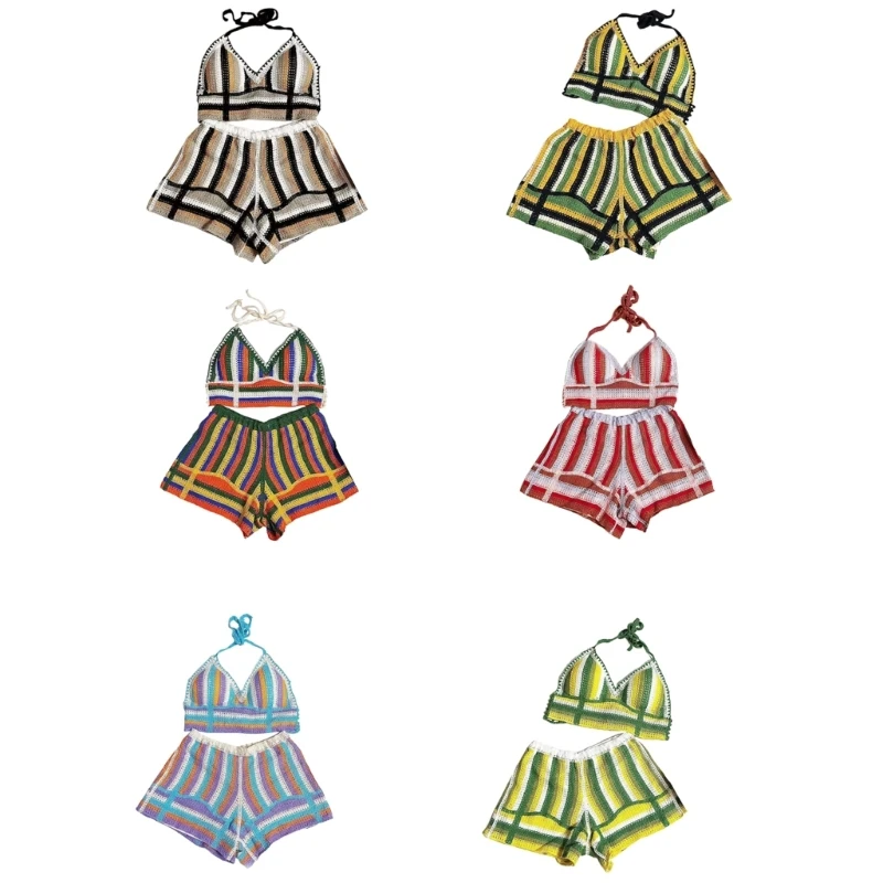 

Fashion Knit Camisole and Shorts Set Sweet and Color Combination Suitable for Various Settings