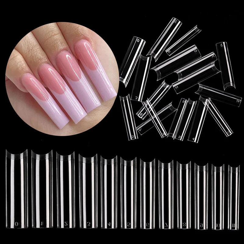 Description Picture 5 of item1 Bag White Clear Full/Half Cover Sculpted False Nail Tips For Gel Nails Extension French Fake Nail Tips Mold Tools Manicure
