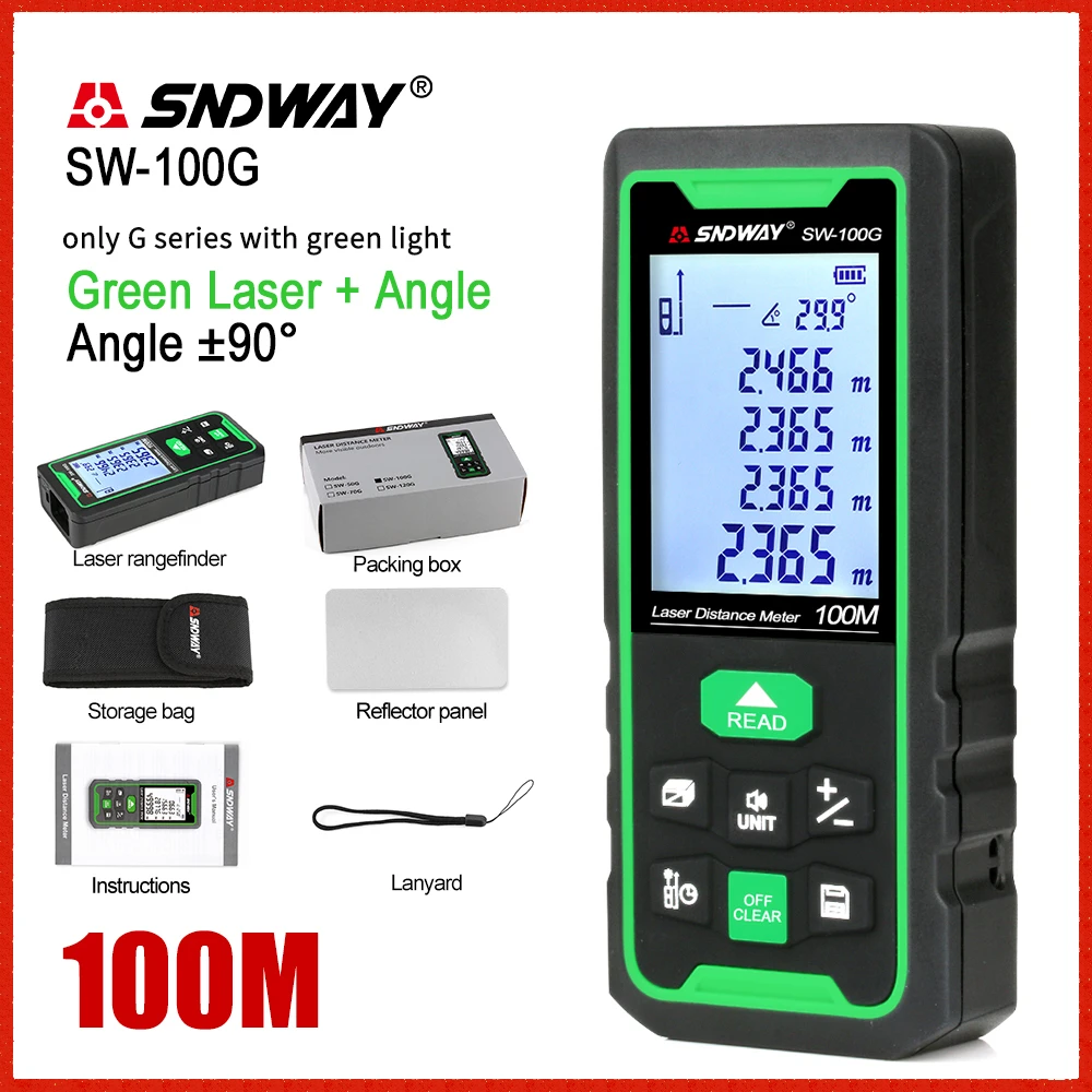 SNDWAY Laser Distance Finder for Distance Laser Measure Indoor Outdoor Rangefinder Tape Measure with Range Finder laser rangefinder