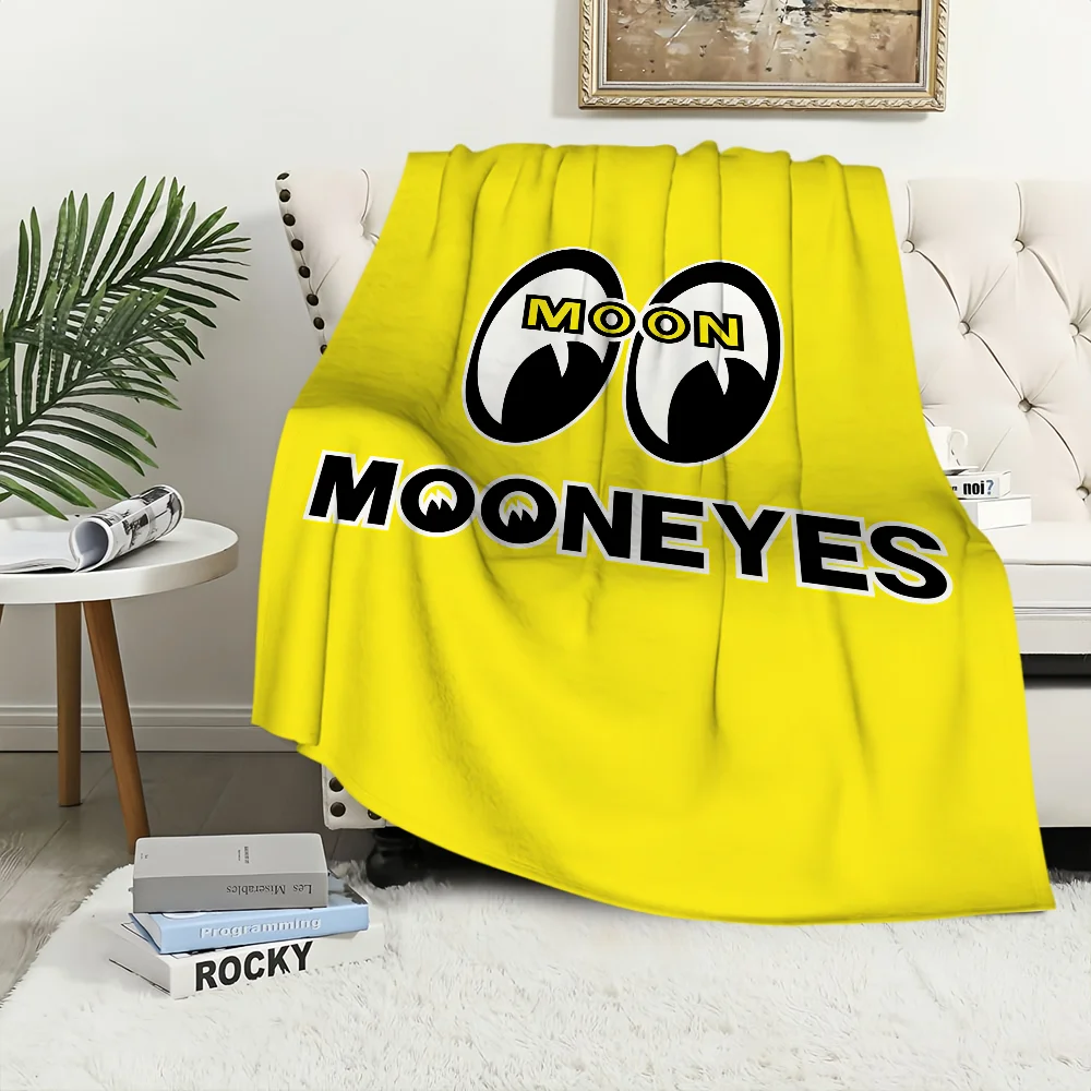 Fashion M-Mooneyes-Brand Logo Blanket Plush Nap Sofa rug for Living Room Warm Office Bedroom Birthday Home Travel Kid Gifts 5