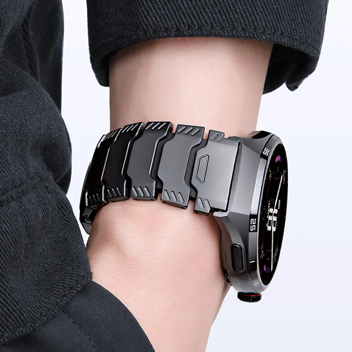 Premium 22mm Titanium & Silicone Watch Strap Bracelet