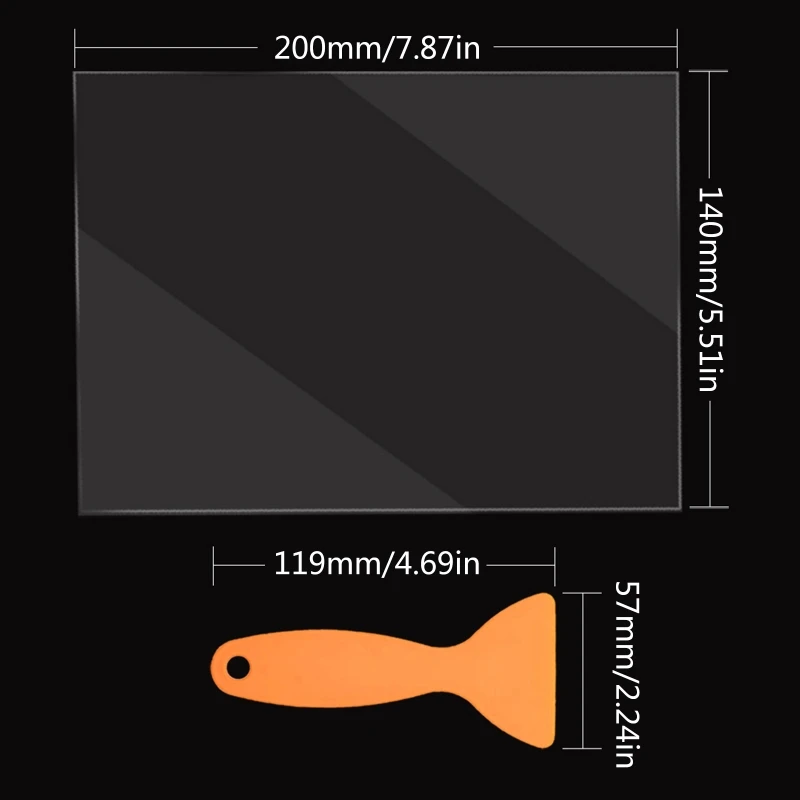 5개 FEP 필름 시트 140 200 mm 높은 투과율 강도, UV DLP 3D 프린터용 0.1mm 두께