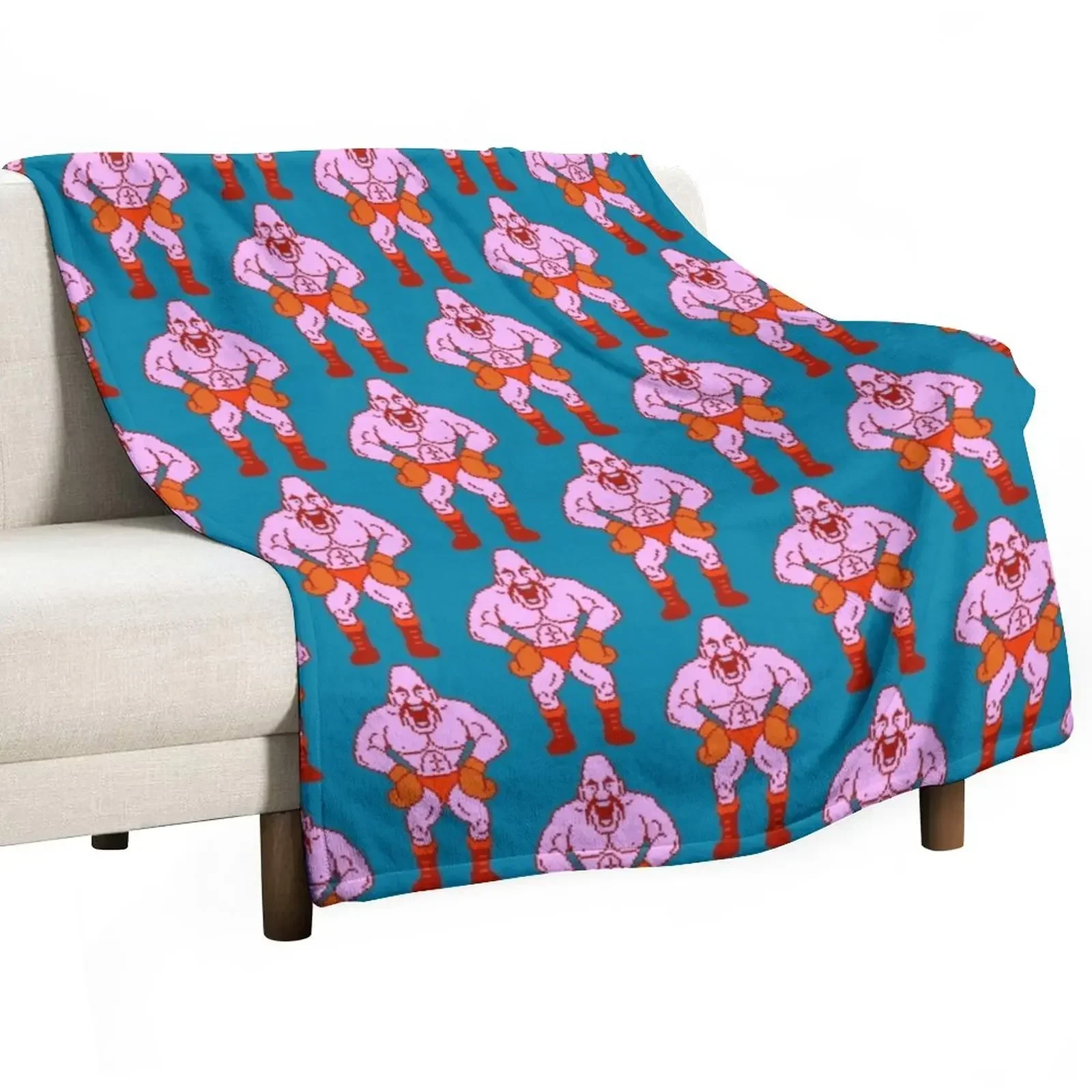 

Soda Popinski - Punch Out Throw Blanket Tourist Retros Blankets