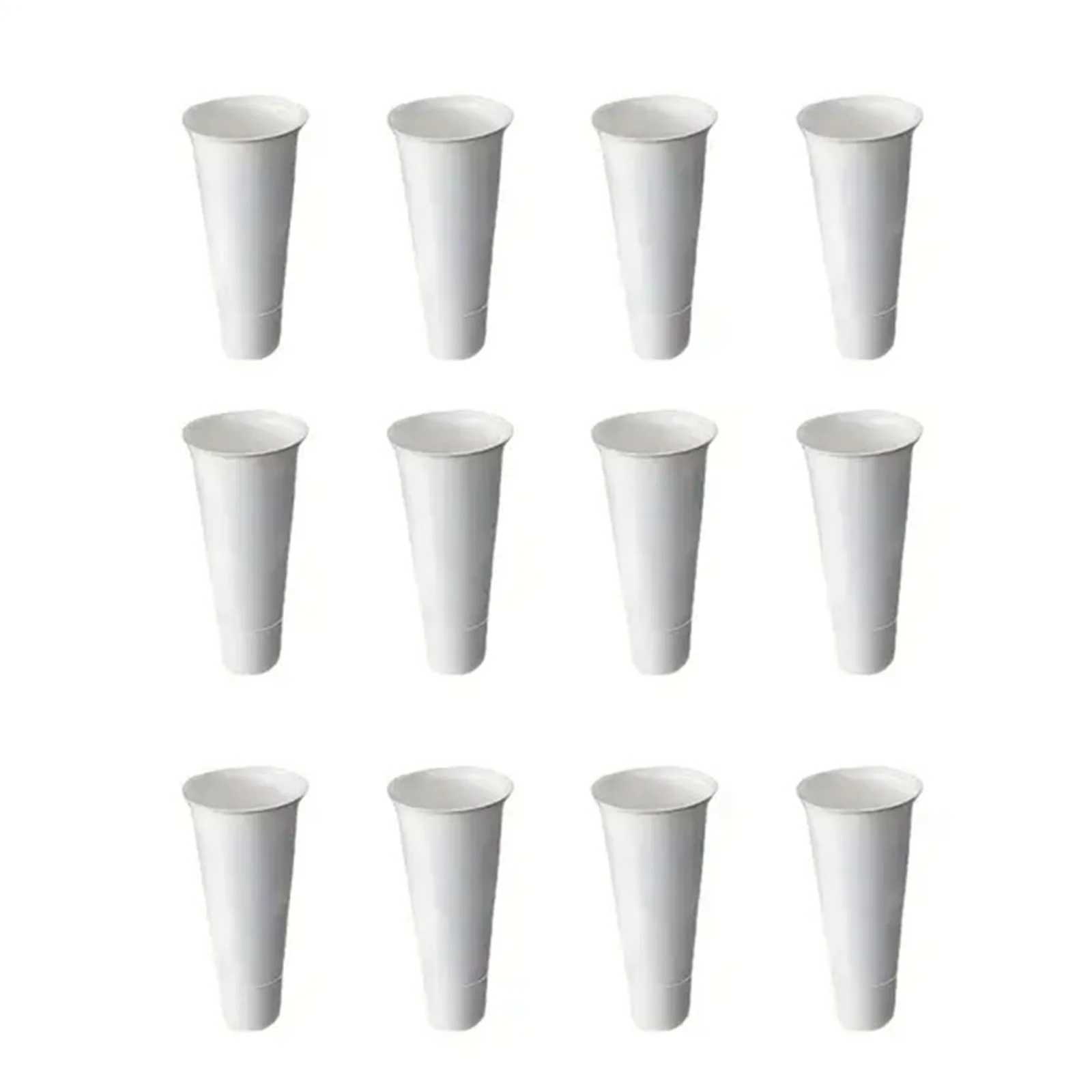 12 PCS Flower Display Stand Buckets White Plastic Tapered Buckets Large Capacity Plant Planter for Home Patio Balcony Garden