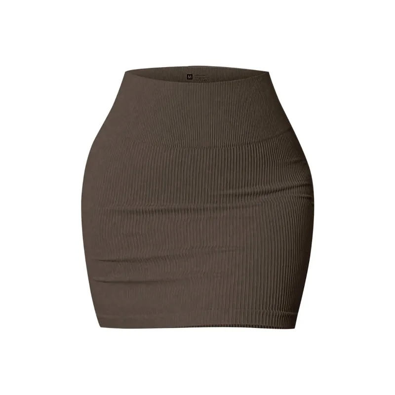 Women Seamless High Waist Bodycon Mini Skirt Ribbed Stretchy Yoga Skirt Casual Slim Fit Workout Summer Butt Lift Short Skirts 5