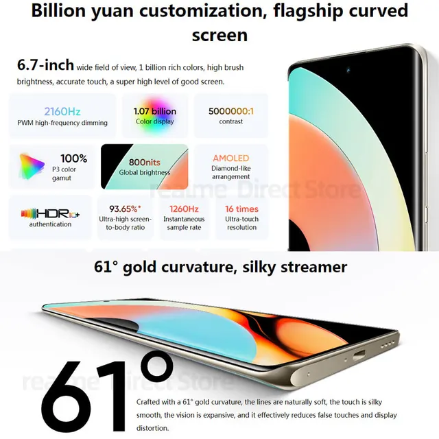 realme 10 pro + 5G Cellphone Dimensity 1080 Octa Core NFC 6.7'' FHD+ Curved Screen NFC 108MP 5000mAh Android Moilbe Phone 4