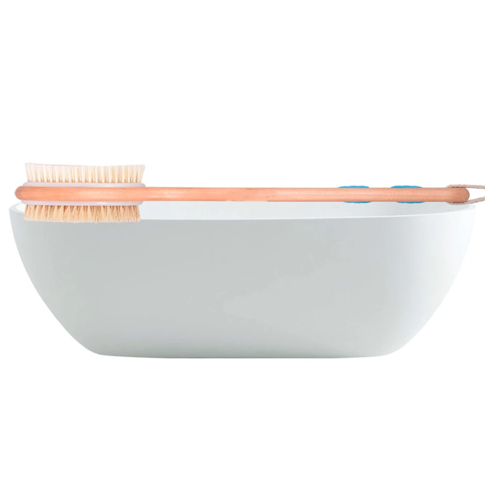 2024 Exfoliating Wooden Body Massage Shower Brush Natural Bristle Bath Brush SPA Woman Man Skin Care Dry Body Brush Long Handle 3