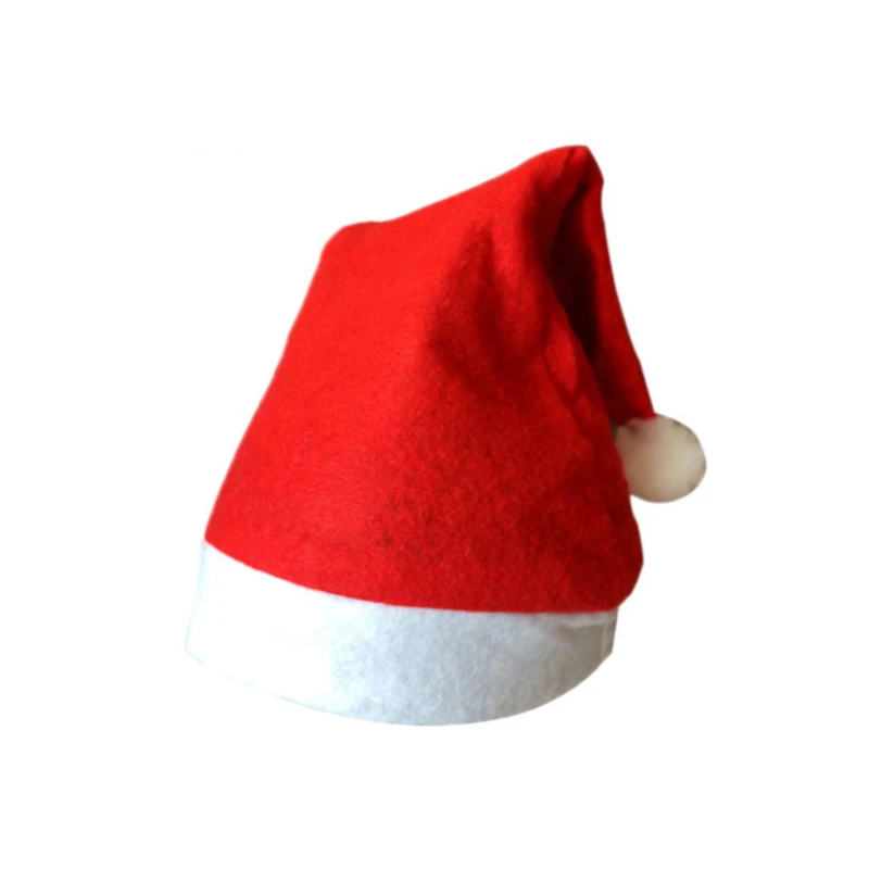 10Pcs/lot Adult Ordinary Christmas Hats Santa Hats Children Cap for Christmas Party Props New Year Gift