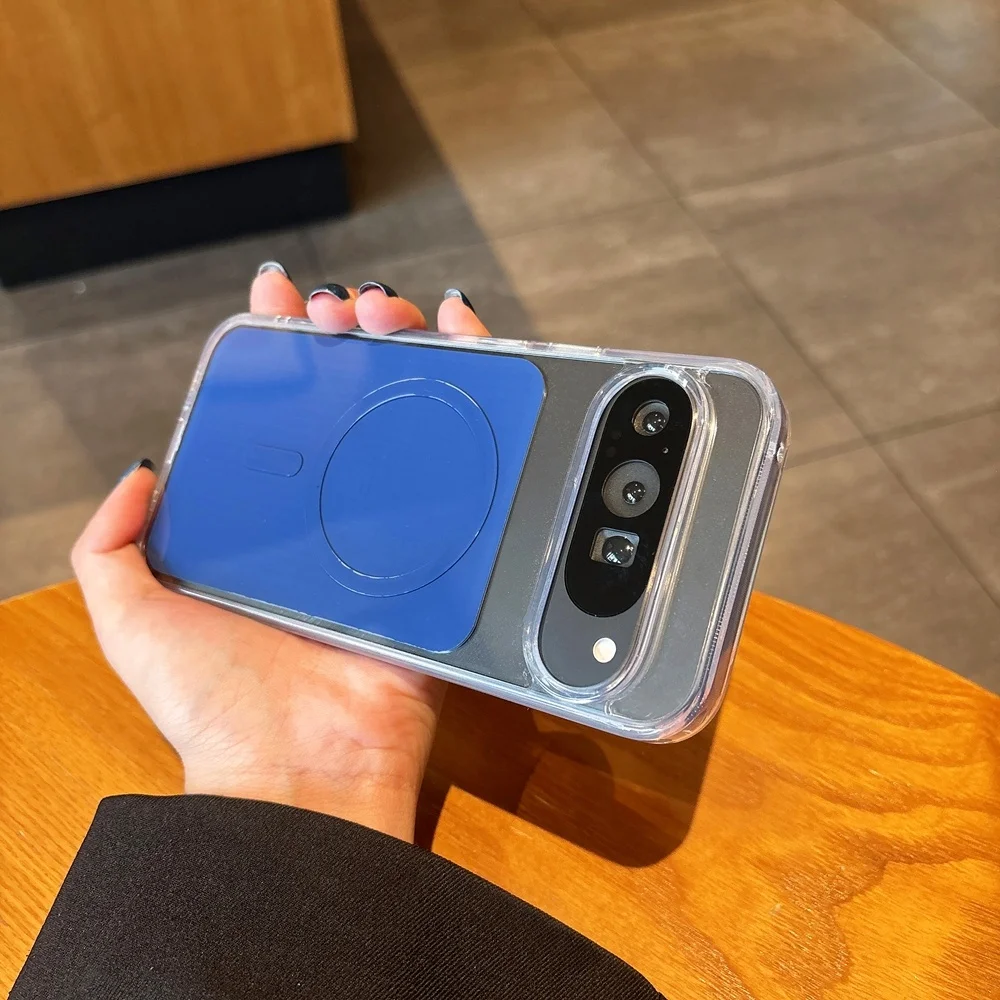 Crystal Clear Magnetic Case with Shockproof Hard Bumper & Magsafe Wireless Charging Compatibility