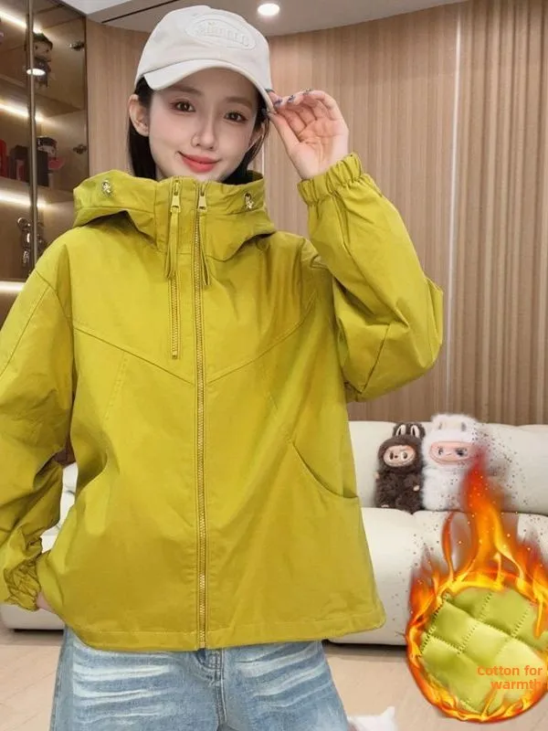 Thickened Cotton Jacket Women's Outerwear Double Zipper Winter Coat Warm Waterproof Casual Fashion Sun Protection Clothing - 2