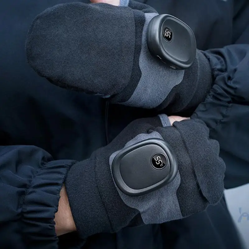 Heated Gloves For Men Men Women USB Fingerless Winter Heated Gloves USB Hand Warmer Gloves For Typing Cycling Skiing With 3 4