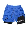 2 in 1 Compression Shorts for Head Men Gym Workout Running Shorts with Phone Pockets Athletic Quick Dry Activewear 3