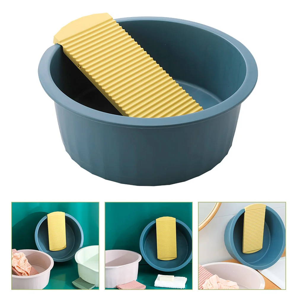

Washboard Washing Clothes Hand Wash Board Bucket Non-Slip Washtub Plastic Washboard Basin Hand Washing Clothes Small Delicate