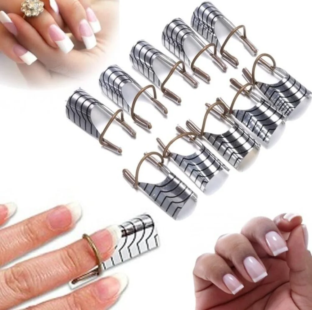10 Pcs Reusable Nail Extension Nail Forms for UV Gel Nail Polish Guide