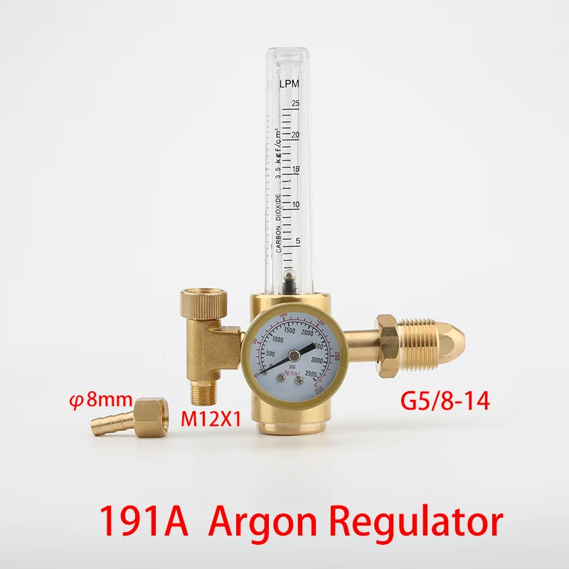 Tig Argon Regulator Flow Meter G5/8" 0-25Mpa Welding Pressure Reducer