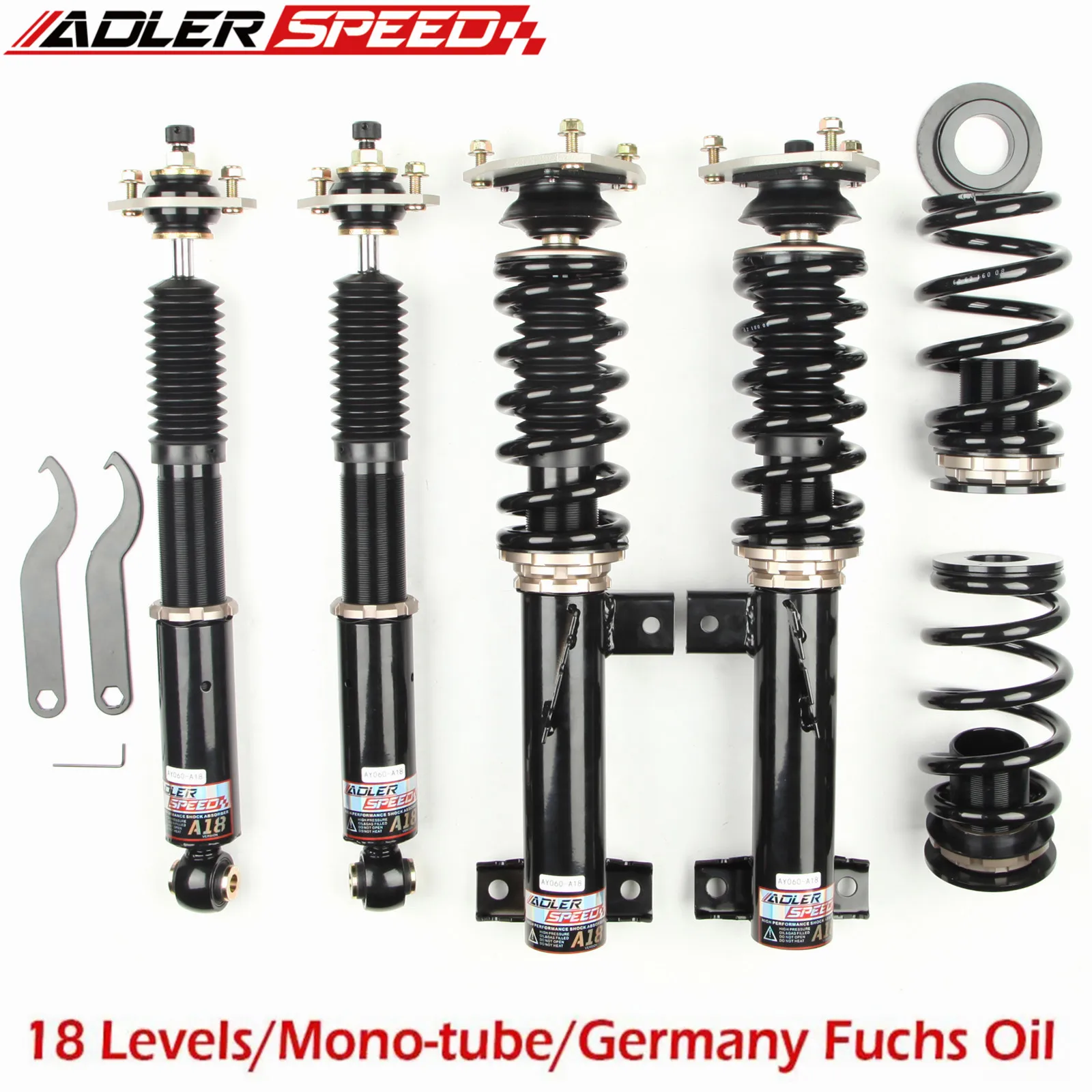 

ADLERSPEED 18 Step Mono Tube Coilover Lowering Suspension kit For BMW E36 92-98 323 325 328