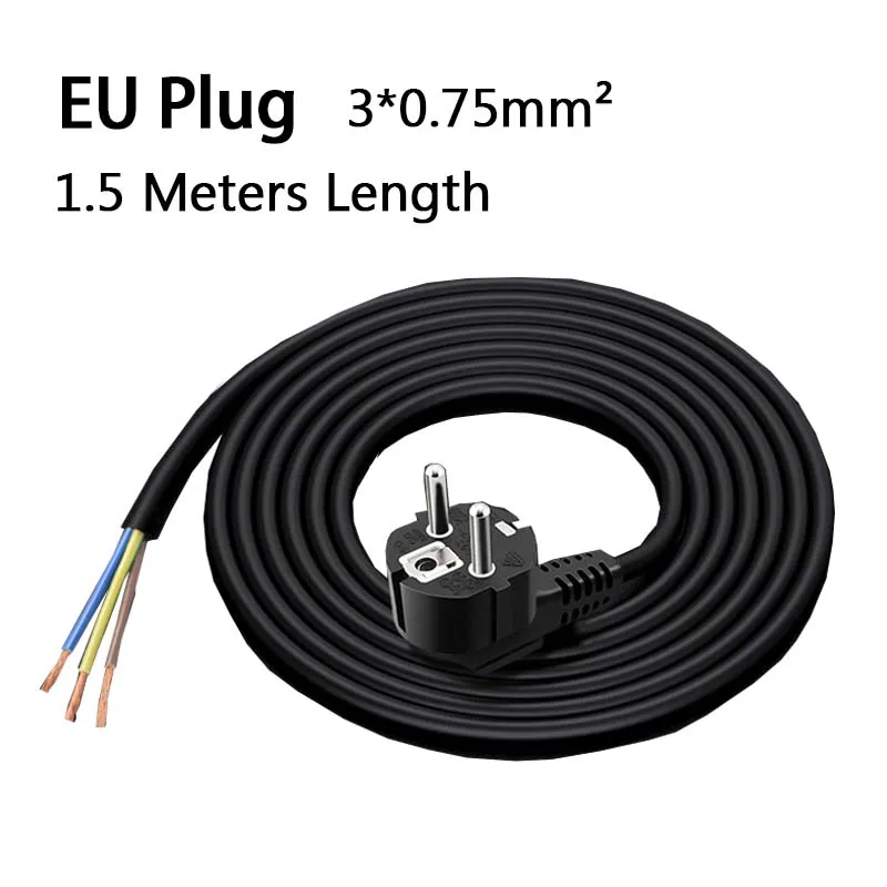 Universal 3-Pin Pigtail AC Power Cable with Bare Tail Connector